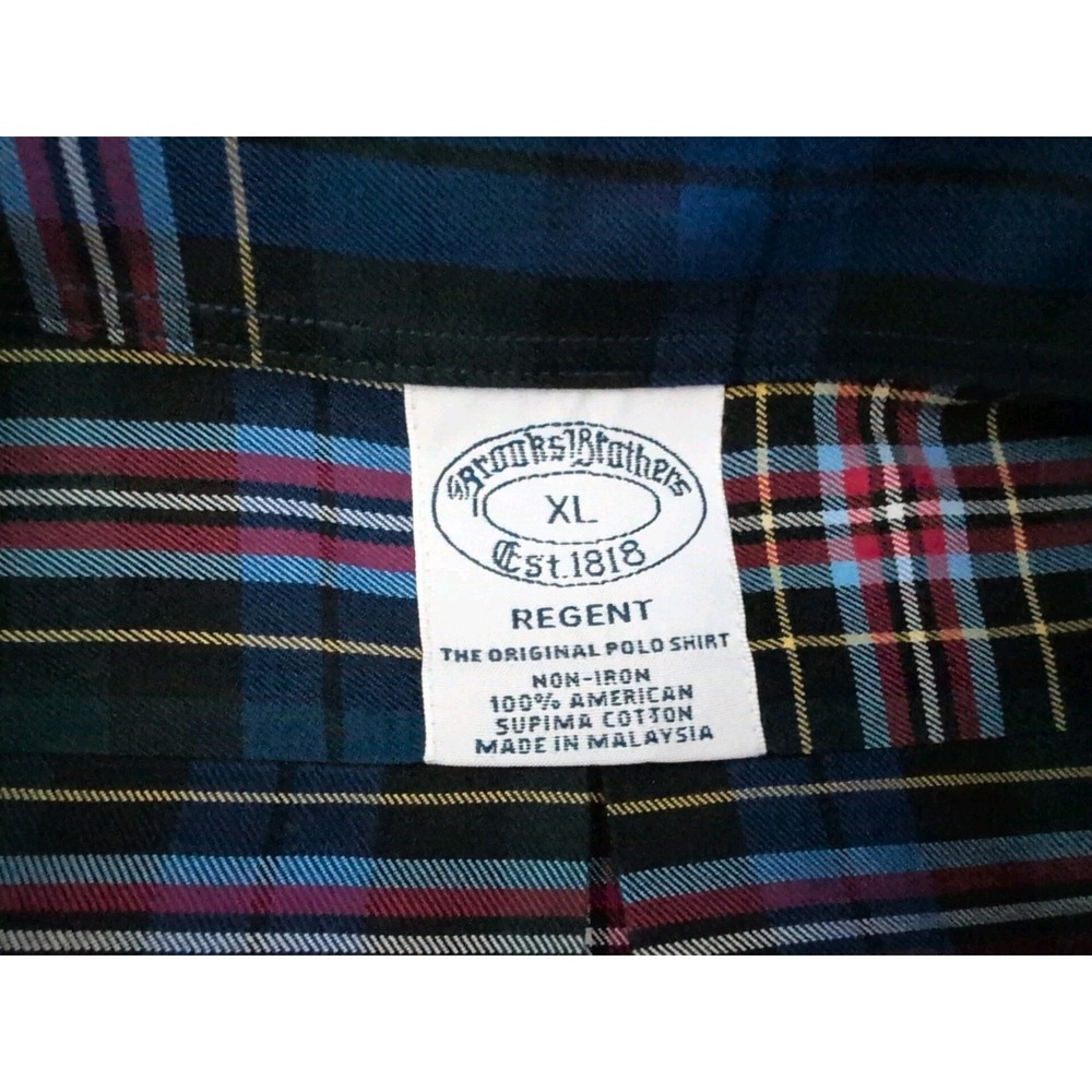 Brooks Brothers Shirt Mens XL Tartan Plaid Oxford Regent Non Iron Cotton - Picture 5 of 5